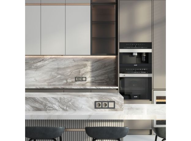 Розетка с заземлением (дымчатый) W1271004