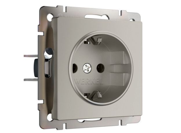 Розетка с заземлением (дымчатый) W1271004