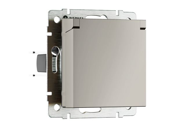 Розетка влагозащ. с зазем. с защит. крышкой и шторками (дымчатый) W1271204