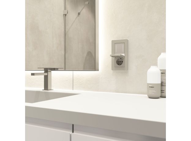 Сенсорный выключатель двухклавишный с подсветкой (дымчатый) W4522014