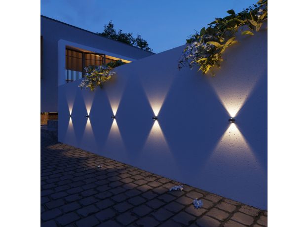 Уличный настенный светильник со светодиодами Lenses черный 35191/W