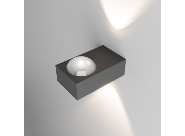 Уличный настенный светильник со светодиодами Lenses серый 35191/W