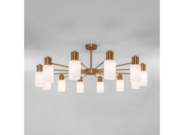 Умная потолочная люстра со стеклянными плафонами 70160/12 латунь