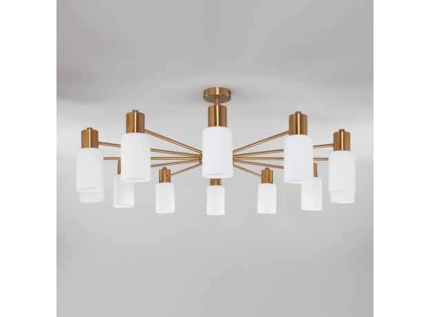 Умная потолочная люстра со стеклянными плафонами 70160/12 латунь