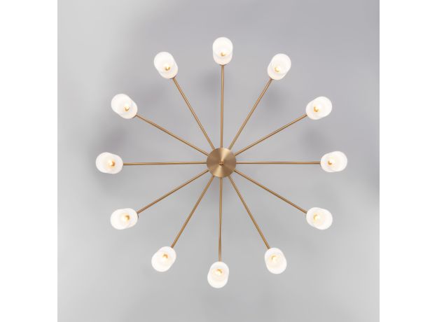 Умная потолочная люстра со стеклянными плафонами 70160/12 латунь