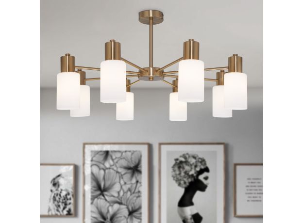 Умная потолочная люстра со стеклянными плафонами 70160/12 латунь