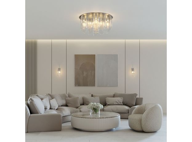 Умный потолочный светильник с плафонами из фактурного стекла 381/10