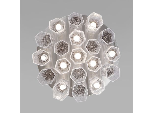 Умный потолочный светильник с плафонами из фактурного стекла 381/10