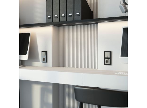 Выключатель двухклавишный (дымчатый) W1220004