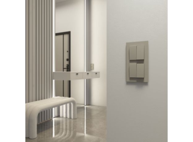 Выключатель двухклавишный проходной (дымчатый) W1222004