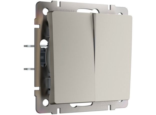 Выключатель двухклавишный проходной (дымчатый) W1222004