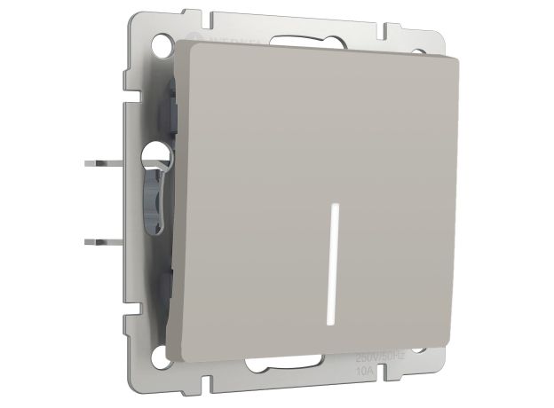 Выключатель одноклавишный проходной с подсветкой (дымчатый) W1212104