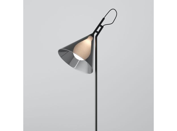 Напольный светильник со стеклянным плафоном 01187/1 черный