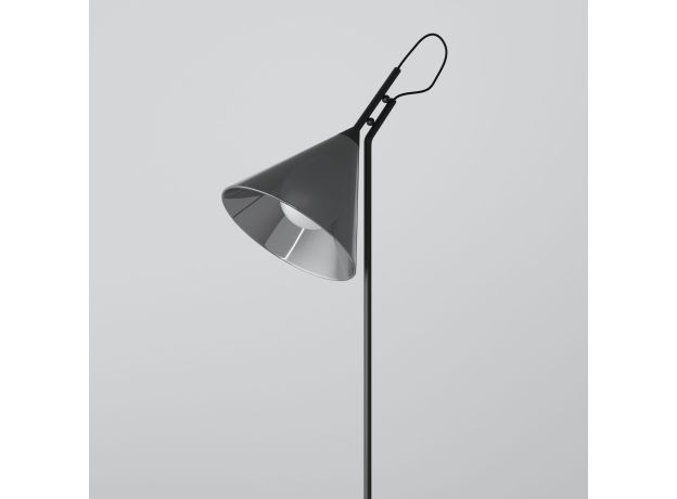 Напольный светильник со стеклянным плафоном 01187/1 черный