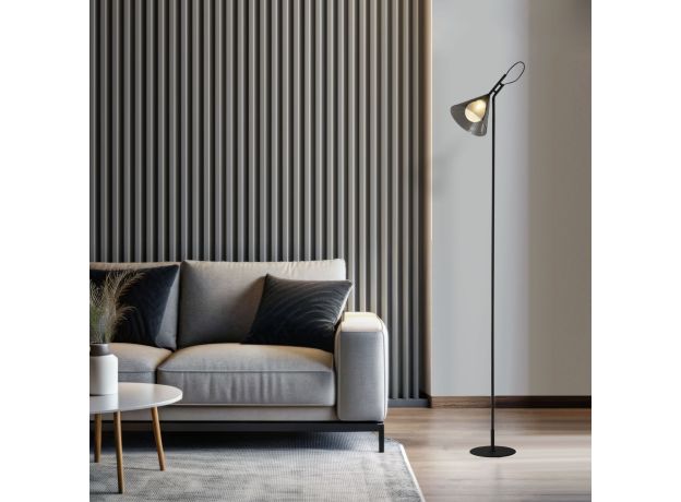 Напольный светильник со стеклянным плафоном 01187/1 черный