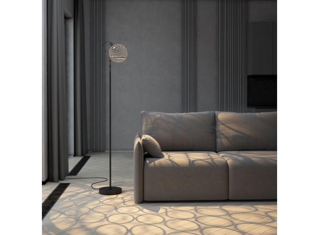 Напольный светодиодный светильник с металлическим плафоном 80492/1 черный