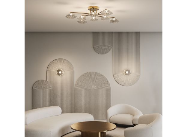 Настенный светильник с прозрачным стеклянным плафоном 50389/1 LED латунь