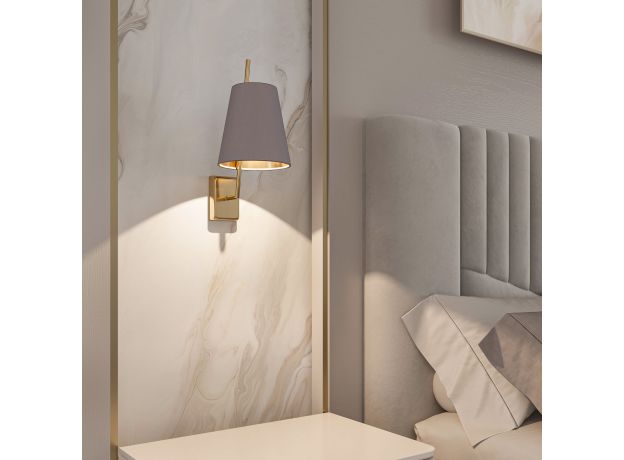 Настенный светильник с тканевым абажуром 60173/1 латунь