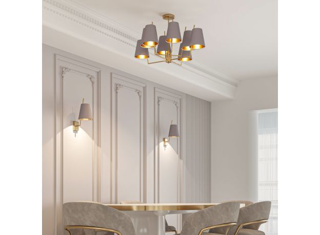 Настенный светильник с тканевым абажуром 60173/1 латунь