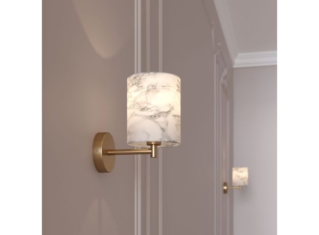 Настенный светильник с тканевым абажуром 60174/1 латунь