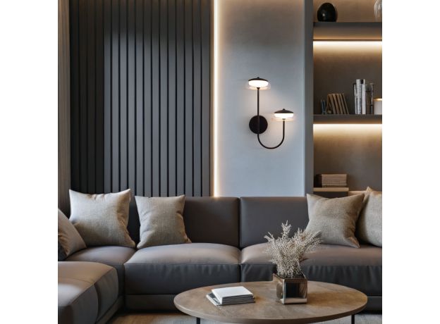 Настенный светильник со стеклянным плафоном 50388/2 LED черный