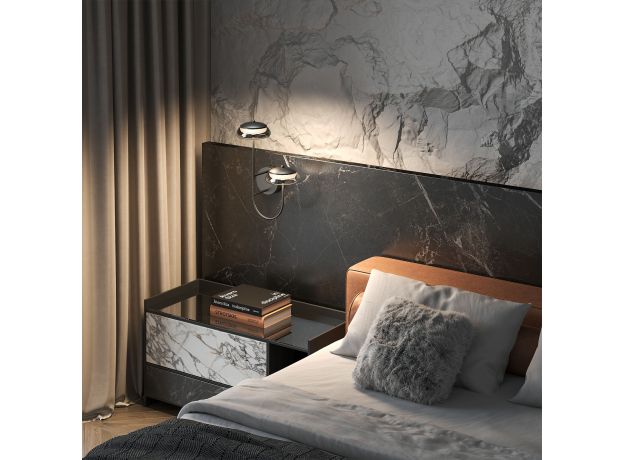 Настенный светильник со стеклянным плафоном 50388/2 LED черный