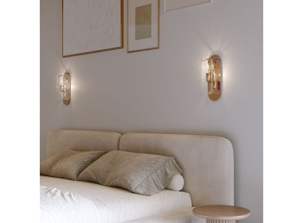 Настенный светильник со стеклянным плафоном 60170/2 золото