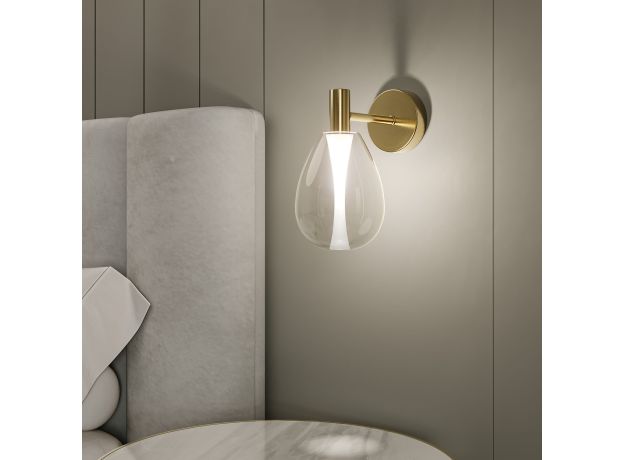 Настенный светильник со стеклянным плафоном 60175/1 латунь
