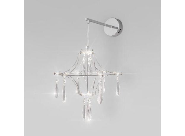 Настенный светодиодный светильник с фигурным хрусталем 442/1 хром