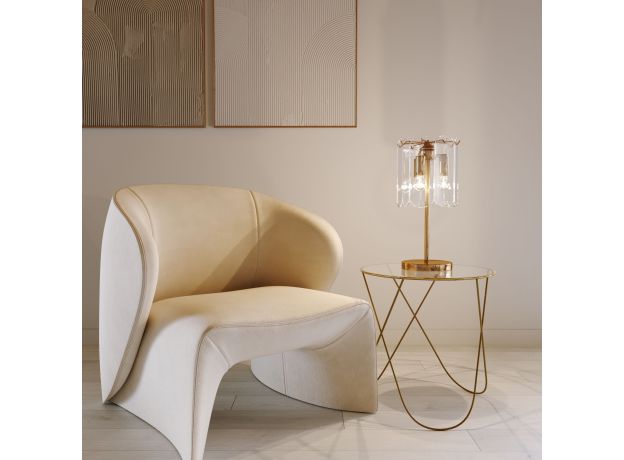 Настольный светильник со стеклянным плафоном 01170/3 золото