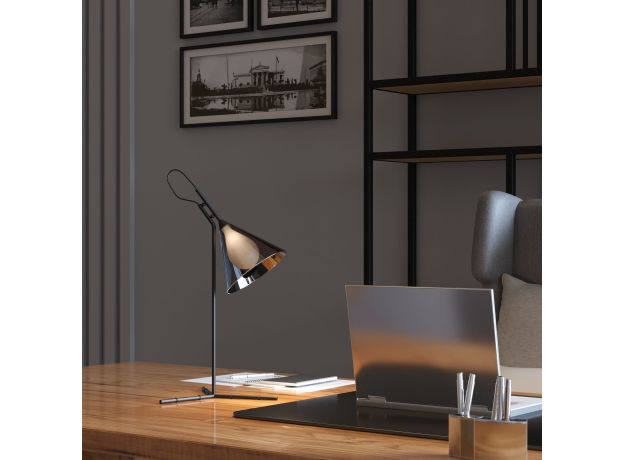 Настольный светильник со стеклянным плафоном 01186/1 черный