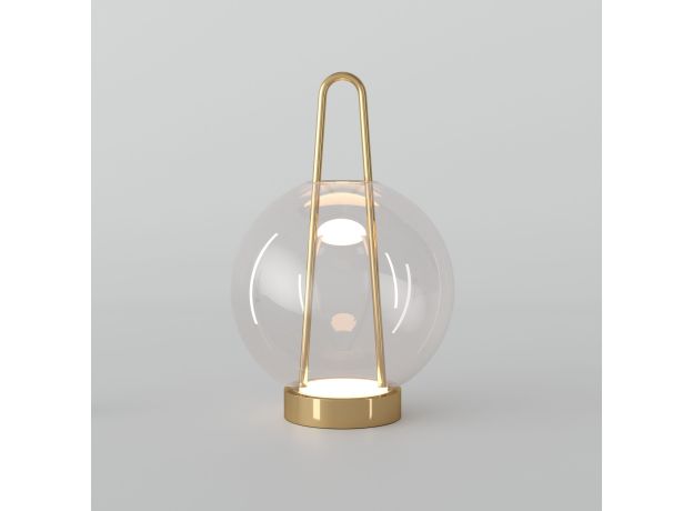 Настольный светодиодный светильник со стеклянным плафоном 80507/1 латунь