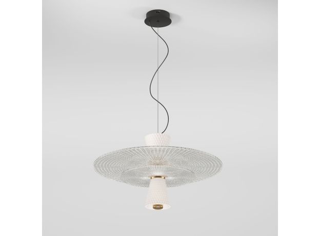 Подвесной светильник с акриловым и стекляными плафонами 40029/1 LED/ белый