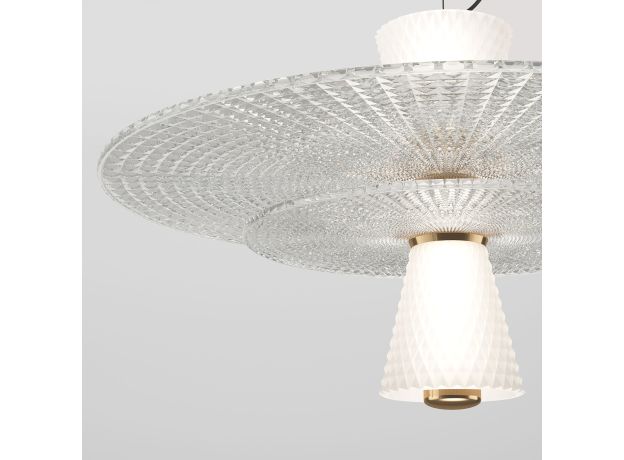 Подвесной светильник с акриловым и стекляными плафонами 40029/1 LED/ белый