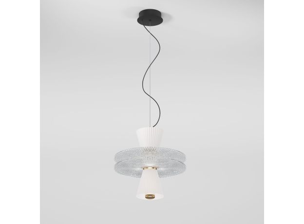 Подвесной светильник с акриловыми и стеклянными плафонами 40028/1 LED белый