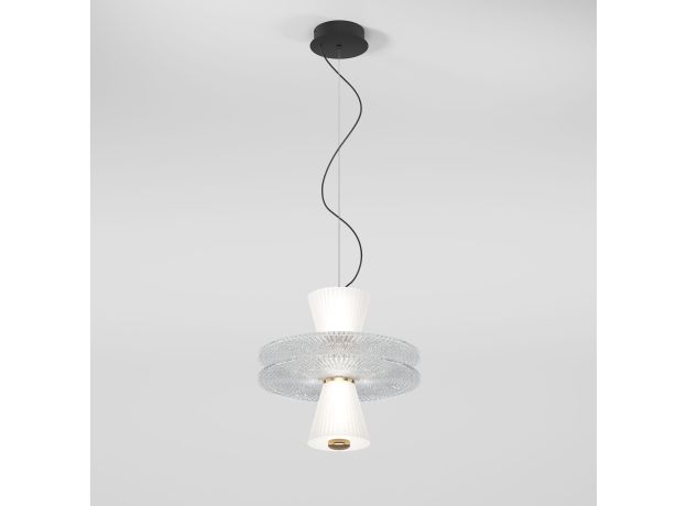 Подвесной светильник с акриловыми и стеклянными плафонами 40028/1 LED белый