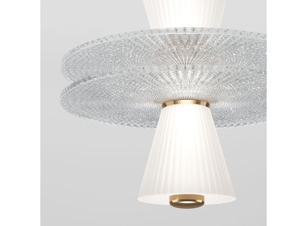 Подвесной светильник с акриловыми и стеклянными плафонами 40028/1 LED белый