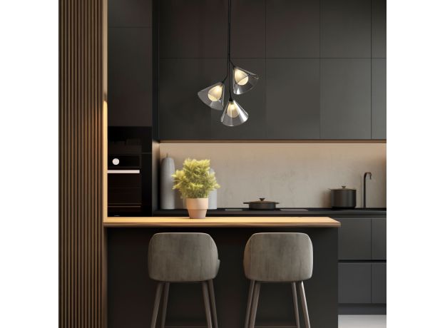 Подвесной светильник со стеклянными плафонами 70161/3 черный