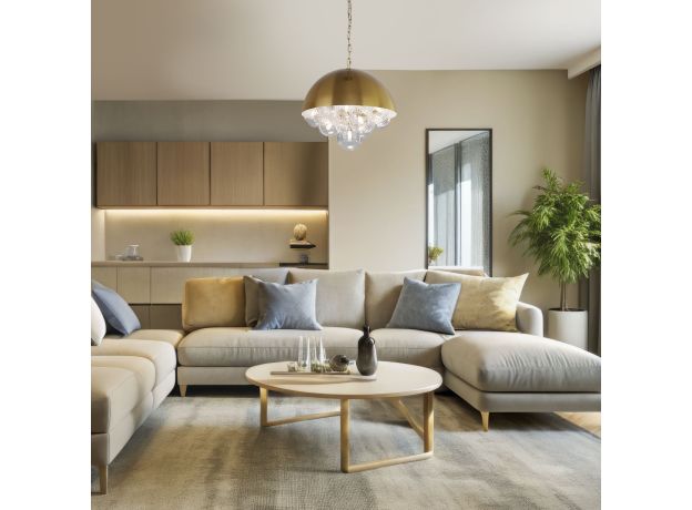 Подвесной светильник со стеклянными плафонами 30177 латунь