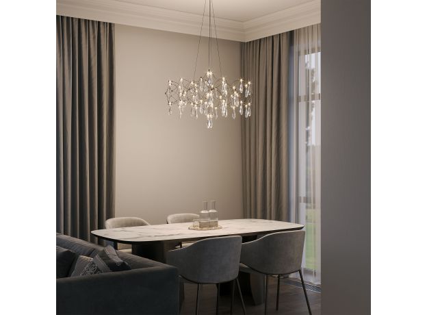 Подвесной светодиодный светильник с фигурным хрусталем 443/1