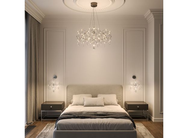 Подвесной светодиодный светильник с фигурным хрусталем 443/1