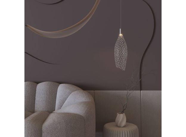 Подвесной светодиодный светильник с металлическим плафоном 90352/1 хром