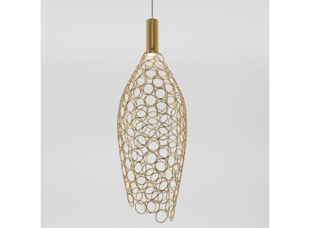Подвесной светодиодный светильник с металлическим плафоном 90380/1 золото
