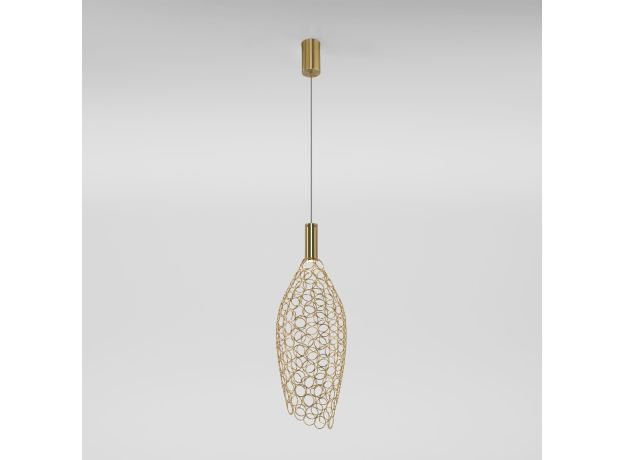 Подвесной светодиодный светильник с металлическим плафоном 90380/1 золото