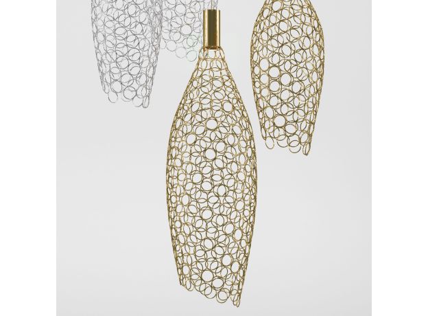 Подвесной светодиодный светильник с металлическими плафонами 90352/6 золото/хром