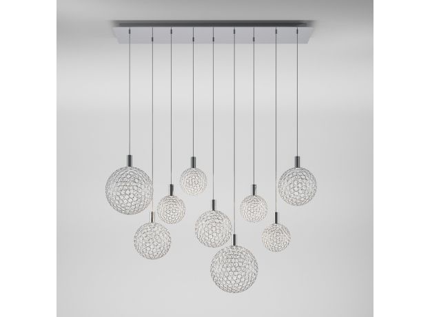 Подвесной светодиодный светильник с металлическими плафонами 90353/9 хром