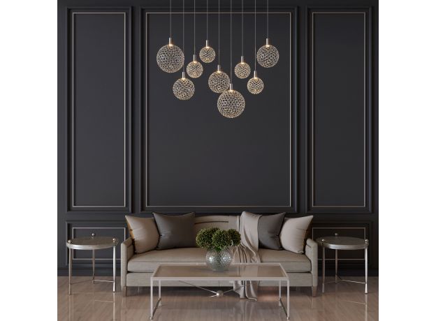 Подвесной светодиодный светильник с металлическими плафонами 90353/9 хром