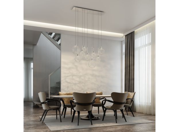 Подвесной светодиодный светильник с металлическими плафонами 90353/9 хром