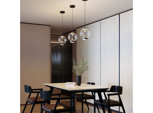 Подвесной светодиодный светильник со стеклянным плафоном 50267/1 LED черный