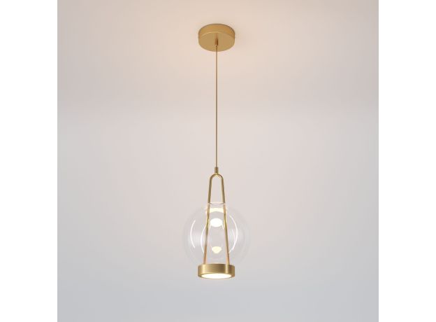 Подвесной светодиодный светильник со стеклянным плафоном 50267/1 LED латунь